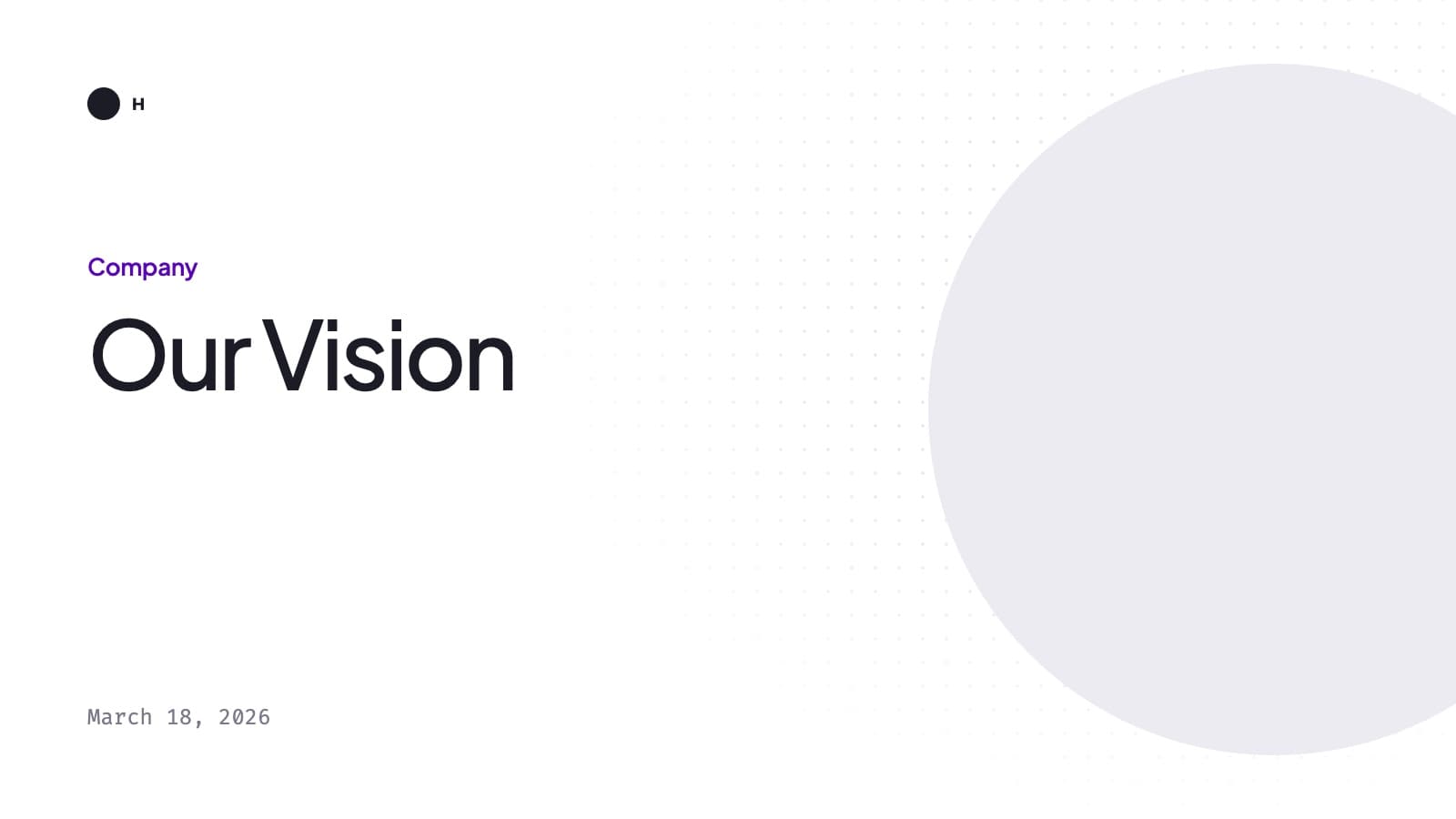 Title card: Our Vision